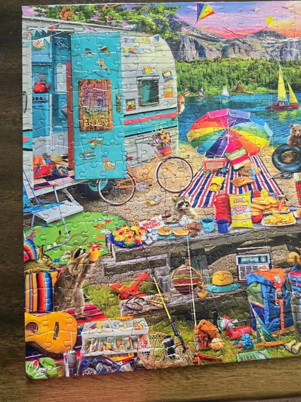 500 Piece Jigsaw Puzzle Hidden Images Camping Beach